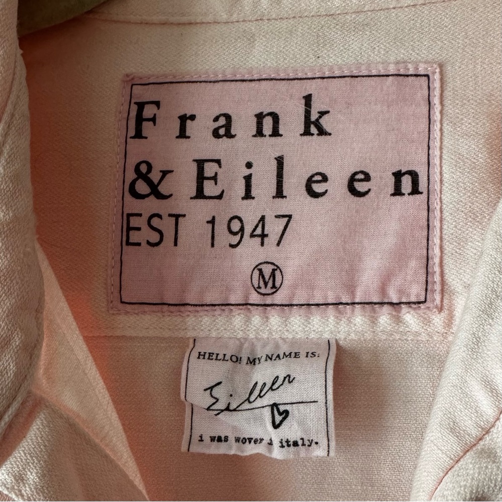 Frank & Eileen - Eileen style - loose button up light pink EUC size Medium M - Picture 2 of 5